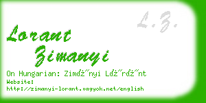 lorant zimanyi business card